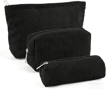 Kosmetiktasche mit Reißverschluss 3 Stück Tragbare Kulturbeutel Make Up Tasche, 3 Größen Mehrfachfunktion Kosmetiktasche Damen，kleine stofftasche mit reißverschluss，Cosmetic Bag small (HES)