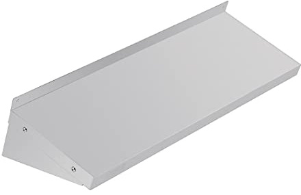 Vogue Durable Stainless Steel Kitchen Shelf | 50kg Capacity | 900(W) x 300(D)mm | Brackets Included | Y750 | Includes wall mounting brackets to securely anchor the unit, reclaiming valuable vertical storage workspace.