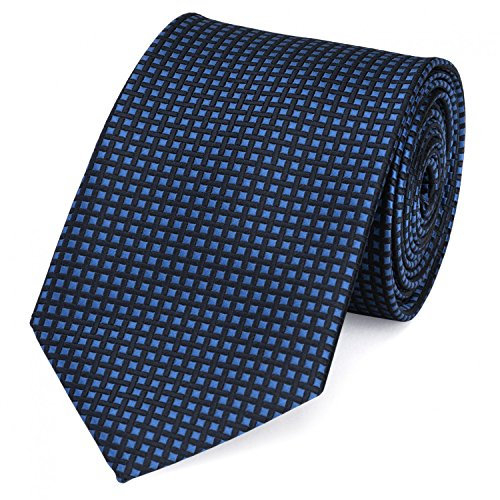 Fabio Farini - Elegante Herren Krawatte kariert - 8cm Breite in verschiedenen Farben - Schlips mit Karomuster Mehrfarbig Schwarz Blau