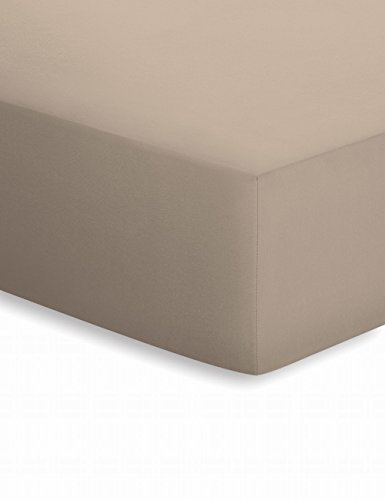 Mako-Jersey Bettwäsche Aloe Vera in 49 Farben und 4 Größen schlafgut 50041, 100% Baumwolle, Taupe, 90 x 190 cm