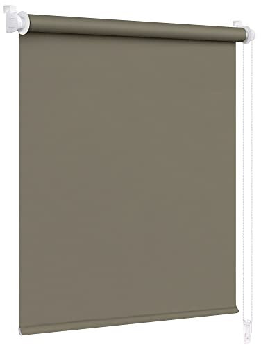 Victoria M. Klemmfix Verdunkelungsrollo ohne Bohren Rollo Seitenzugrollo Verdunkelung für Fenster und Türen, 65 x 150 cm, Braun