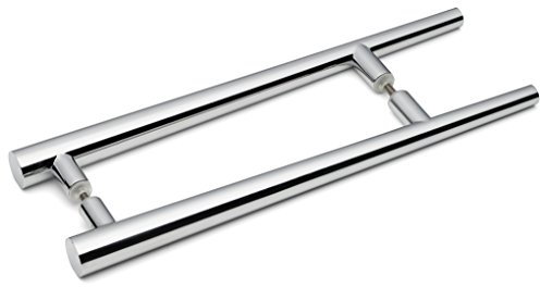 ShowerPart Chrome Plastic Modern Shower Door Handle, 160mm, 7mm Screw, 5-8mm Glass Thickness, 1x