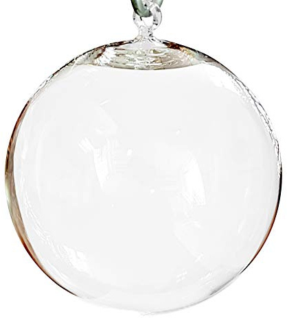 Oberstdorfer Glashütte Kugel Ornament zum aufhängen Deko Kugel aus klarem Glas zum hängen mundgeblasen Durchmesser 8 cm