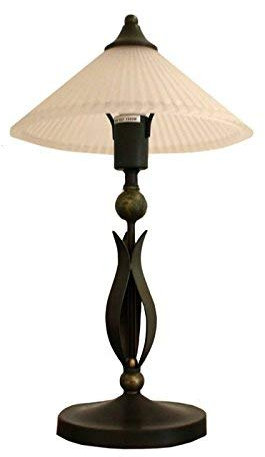 Lampenlux LED Tischleuchte Tischlampe Aga mit Glasschirm rost-braun E27 4W