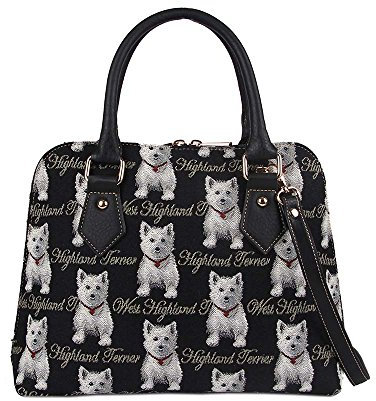 Signare Damen Handtasche | Modische Crossbody Tasche Geldbörsen für Frauen | Umhängetasche für Frauen Mädchen Teenager, Westie