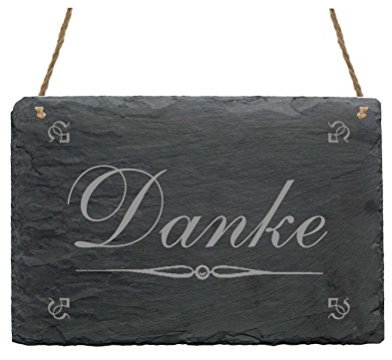 Schiefertafel « DANKE » Größe ca. 22 x 16 cm - Schild Dekoschild Dekoration Home Accessoires Haus - Hochzeit Freundschaft Dankeschön Dankbarkeit
