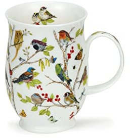 Dunoon Suffolk Secret Woodland Birds Fine Bone China Mug - Made in England (Robin)