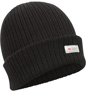 Mountain Warehouse Thinsulate Strickbeanie - Einheitsgröße, weicher Hut, Kappe in Strickoptik, doppelt gefüttert für extra Wärme - Für Skifahren oder Alltag, Winter Schwarz Medium/Large