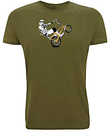 Time 4 Tee Raleigh Chopper Mk1 Stormtrooper T Shirt 1970s Bike Stunts BMX Vintage Trooper (X Large, Army Green)