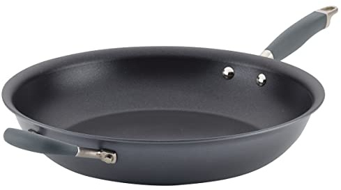 Anolon Advanced Home Hard Anodized Nonstick Frying Pan, 14.5 Inch – Large Skillet with Helper Handle, 14 Inch Nonstick Frying Pan, Durable Cookware - Moonstone