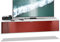 Vladon TV Board Lana 140 Hängeschrank Lowboard 140 x 29 x 37 cm, Made in Germany, Korpus in Weiß matt, Fronten in Bordeaux Hochglanz | Große Farbauswahl