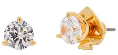 Kate Spade New York Mini Trio Prong Studs, Clear/Gold