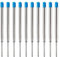 MengRan 3.9'' Ballpoint Ink Pen Refills for Click Pens,1 mm Medium Tip,Compatible with Parker Pen Refill (Pack of 10) (Blue Ink)