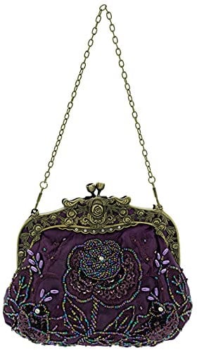 Ro Rox Margeret Retro Stickerei Abend Abschlussball Party Handtasche - Lila