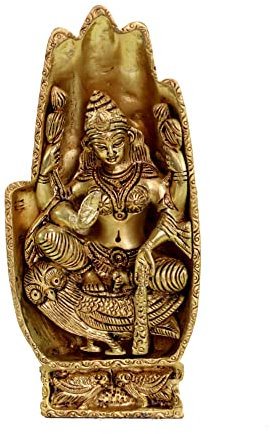 eSplanade Messing Lakshmi Laxmi Göttin Murti Idol Statue Skulptur Figur – Pooja Idols – Heimdekoration – goldfarben – 17,8 cm