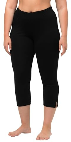Ulla Popken Damen große Größen Übergrößen Plus Size Caprihose, 7/8-Länge, Elastikbund, bis Gr. 66/68 schwarz 54+ 574952100-54+