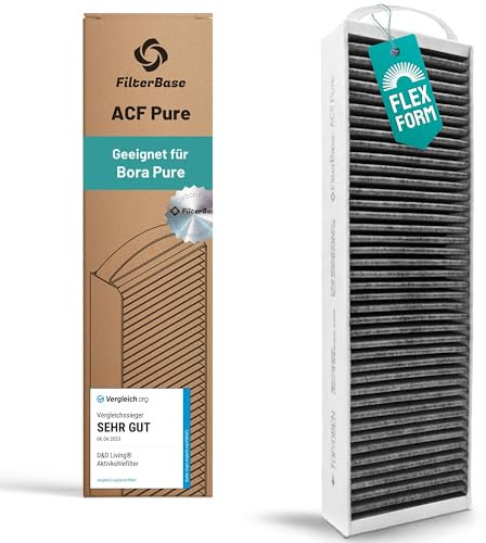 FilterBase® Aktivkohlefilter passend für Bora Pure, PUAKF Filter | Hochwertiger Kohlefilter (1 Stück) für Ihr PURU oder PUXU Kochfeld mit Umluft