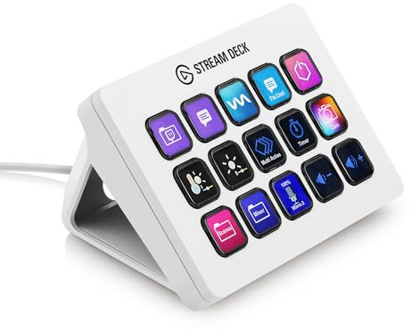 Elgato Stream Deck MK.2 White – Studio-Controller, 15 Makrotasten, Auslösen Von Aktion In Apps Und Software Wie OBS, Twitch, Youtube Und Anderen, Für Mac Und PC