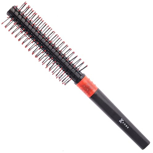 Kobe Economy Quiff-Roller, kleine runde Herren-Haarbürste, 8 Reihen Kugelspitze, 10 mm Schaft für tolle Wellen. Kann auch zum Glätten von Haaren verwendet werden.