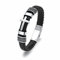 Minicremation-Kreuz-Urnen-Armband für Asche, echtes Leder, Gedenk-Asche-Schmuck, Urnen-Armreif, Medaillon, Andenken-Armband für Männer (Silber 20 cm)