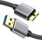 Micro B Cable, USB 3.0 A Male to Micro USB 3.0 Sync Cord,Data Wire Compatible for Toshiba,Seagate,Samsung,My Passport and More External Hard Drive(1.5fts/40cm/Black&Gold)