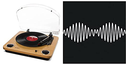 ION Audio Max LP - Vinyl Record Player/Turntable with Built In Speakers, USB Output for Conversion and Three Playback Speeds - Natural Wood Finish & AM [VINYL]