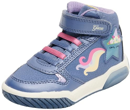 Geox Girl's J Inek Sneaker, Avio Fuchsia, 2.5 UK