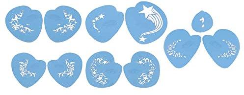 Schablone Kinderschminken, 5 Stück Stencils for Face Painting, PET Wiederverwendbare Tattoo Schablonen für Face Paint Stencils Body Painting Vorlage DIY Halloween Weihnachtsfeier