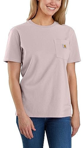 Carhartt Loose Fit Schwergewicht Kurzarm-T-Shirt K87 mit Tasche für Damen, Violett L