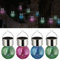 Cepewa LED Solarleuchte Crackle 4er Set│ 6x13cm Glas Edelstahl Plastik │Kugeln pink hellgrün blau (1 x 4er Set Solarleuchte bunt)