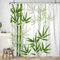 Uiiooazy Rideau Douche Bambou, Rideau de Douche Vert Anti Moisissure 180x180cm Effet Bambou Zen Spa Rdieaux de Baignoire Tissu Lavable Imperméable Polyester Rideaux Salle de Bain avec 12 Crochets