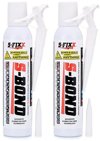 S-BOND No Gun, 3-in-1 Adhesive, Sealant & Filler (2 Pack) White