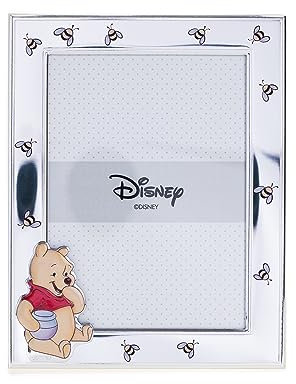 VALENTI & CO. Disney Baby – Winnie The Pooh – Marco de fotos de plata para niños, idea de regalo bautizo, nacimiento o cumpleaños (13 x 18 cm)