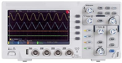 Oscilloscopio digitale professionale, Oscilloscopio a memoria digitale 7 pollici 4 canali larghezza di banda 100 Mhz oscilloscopi USB palmare Osciloscopio portatile Frequenza di campionamento elevata