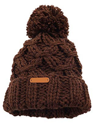 BOTCAM Hüte Dich Vorm Bösen Wolf Gestrickte Herbst Schachtelhalm Wolle Wintermütze Damen Baseballmützen Rennrad Cap Herren (Coffee, One Size)