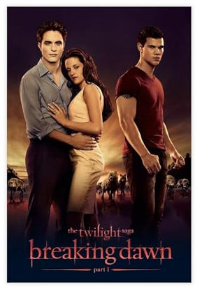 NEDOES Twilight – Filmposter auf Leinwand, Schlafzimmer, Dekoration, Sport, Landschaft, Büro, Raumdekoration, Geschenk, ungerahmt, 60 x 90 cm