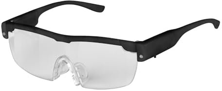 EASYmaxx LED-Vergrößerungsbrille | Klare Sicht mit 160% Vergrößerung, LED-Licht | Perfekt geeignet für feine Arbeiten, Nähen, Basteln, Modellbau etc. | Tragbar auf nahezu jeder Brille