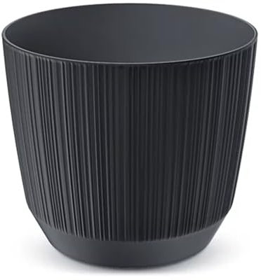 Prosperplast Ryfo Blumentopf, Moderner Pflanzentopf für Innen- und Außenbereich, UV-strahlenbeständig (Anthrazit, ⌀ 69mm)
