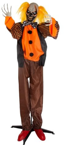 Gnarly Doodle Horror Clown Standfigur mit Bewegung, Licht & Sound 163cm