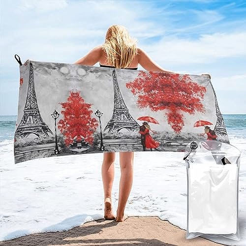 Apbdffjnf Tower Paris Badetuch, schnell trocknend, Strandtuch, super saugfähig, Mikrofaser-Handtücher für Reisen, Strand, Fitnessstudio, 70 x 140 cm