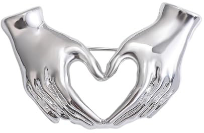 Damen-Brosche, Vintage-Damen-Broschen, Damenmode Pins, niedliche Broschen für Frauen, Hands-zu-Herz-Gesten-Brosche, Pullover-Mantel-Zubehör für Frauen, Broschen, Refer to, Acryl,