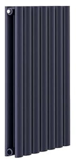 Radiator Horizontal Double Column Oval Panel Central Heating Modern Designer Anthracite Small Bathroom Living Room Kitchen Radiators 600 x 413mm
