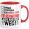 Feuerwehr Tasse Geschenk Single Vergeben Ich Muss Zur Feuerwehr Also Aus Dem Weg Freiliwiige Feuerwehr Feuerwehrmann Geburtstag Kaffee-Becher (Rot)