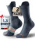 Chaussettes de Compression en Bambou pour Course, Randonnée, Cyclisme, Entraînement, Coolmax (FR/ES, Numérique, 42, 47, Taille normale, Taille normale, Gris moyen)