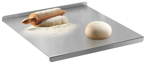 Knetbrett aus Edelstahl mit Rand, Edelstahl-Schneidebrett,wiederverwendbare Edelstahlplatte, für Küche, Bar, Restaurant, 40 x 30 cm