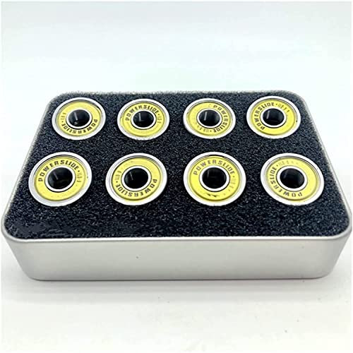 FBPQRCONS Bearings 16pcs Powerslide ILQ-9 608 Inline Skates Bearing for Slalom Roller Skate 608zz Gold