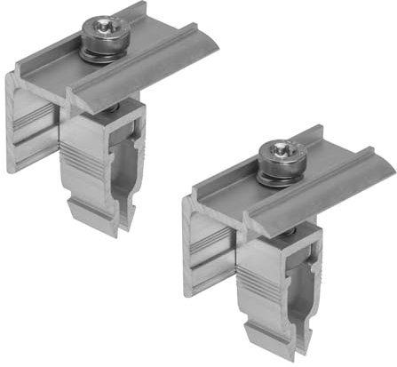 Avoltik Solarmodul Halterung - 2x Endklemme mit Aluminiumlegierung für Solarmodul Höhe 30mm-45mm I Solarmodul Befestigung für PV-Anlagen I Korrosionsbeständig – EASY-CLICK-SYSTEM – Silber