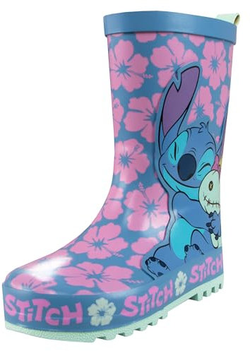 Disney Stivali Pioggia Bambina Lilo E Stitch Scarpe Bambine | Stivali Pioggia Bambini | Scarpe Di Gomma Bambina| Blu 29