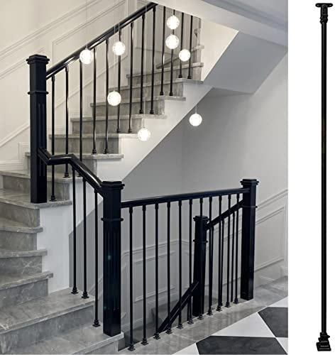 Balustradenspindel aus Eisen, quadratisch, für Treppenhaus, Deck, Balkon, Geländer, Innen- und Außenbereich, Eingangstreppe, 1 Stück, 100 cm