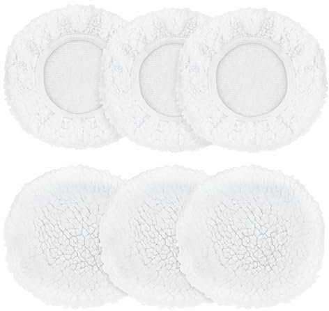 6 Pcs Lambs Wool Fleece Buffing Pad Car Buffing Pads Waxing Bonnet Polishing Pads for Car Furniture Waxing Polishing Cleaning (5- 6)